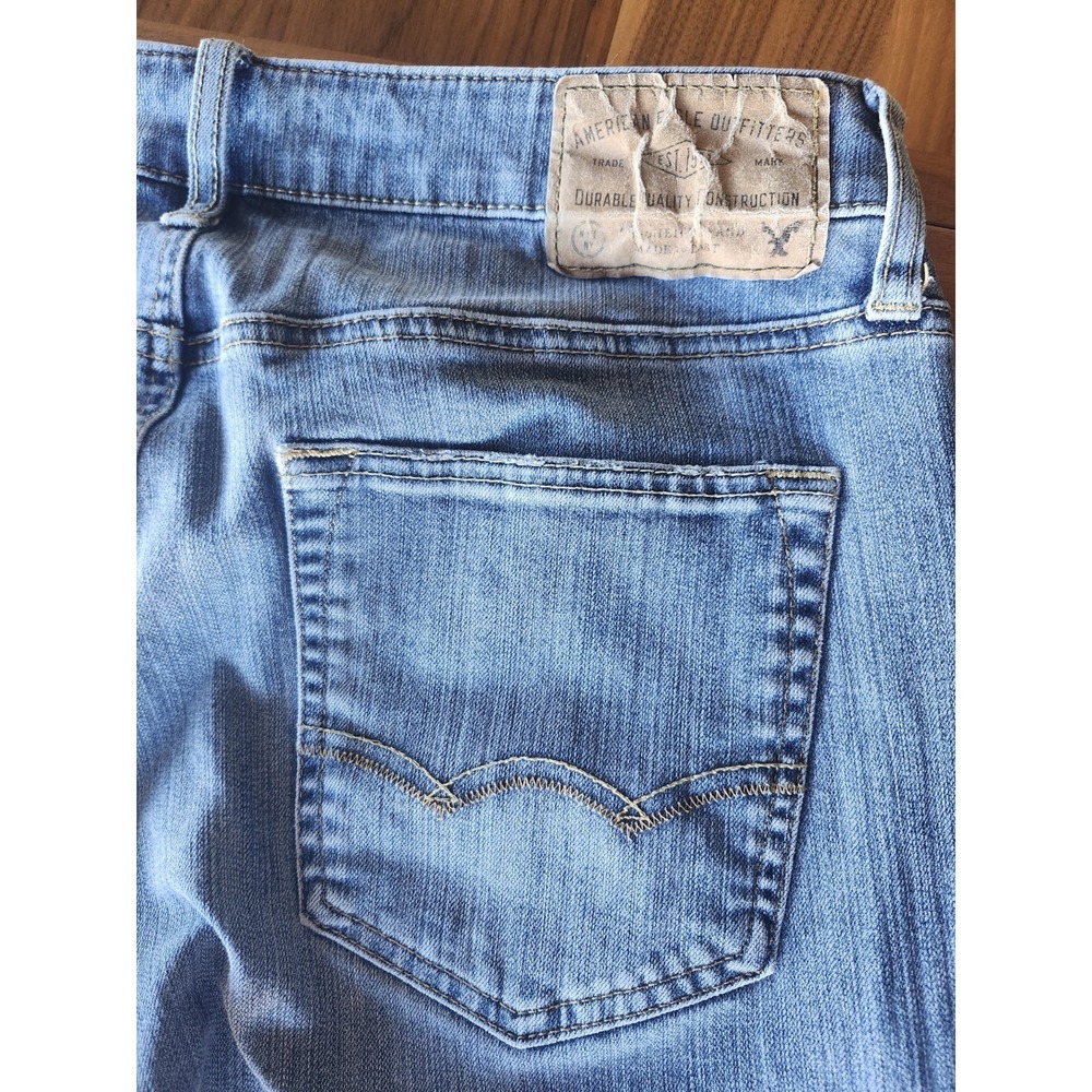 American Eagle Jeans Mens 30x32 Light Wash 360 Extreme Flex Straight Denim (027)